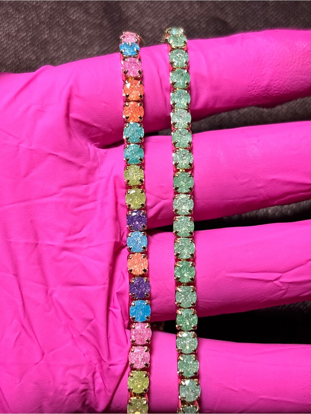 Pretty Bird Yellow Gold CZ Tennis Bracelets